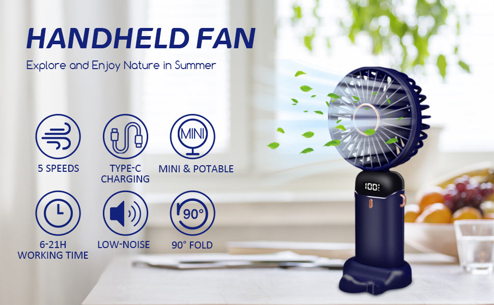 Mini fan compact and lightweight, ideal for on-the-go cooling