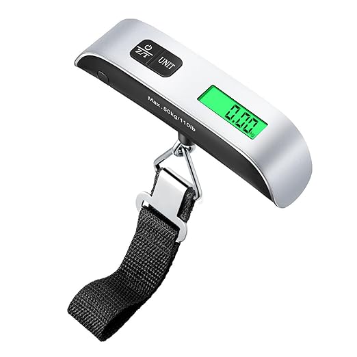 Luggage scale featuring a bright LCD screen with backlight for easy reading