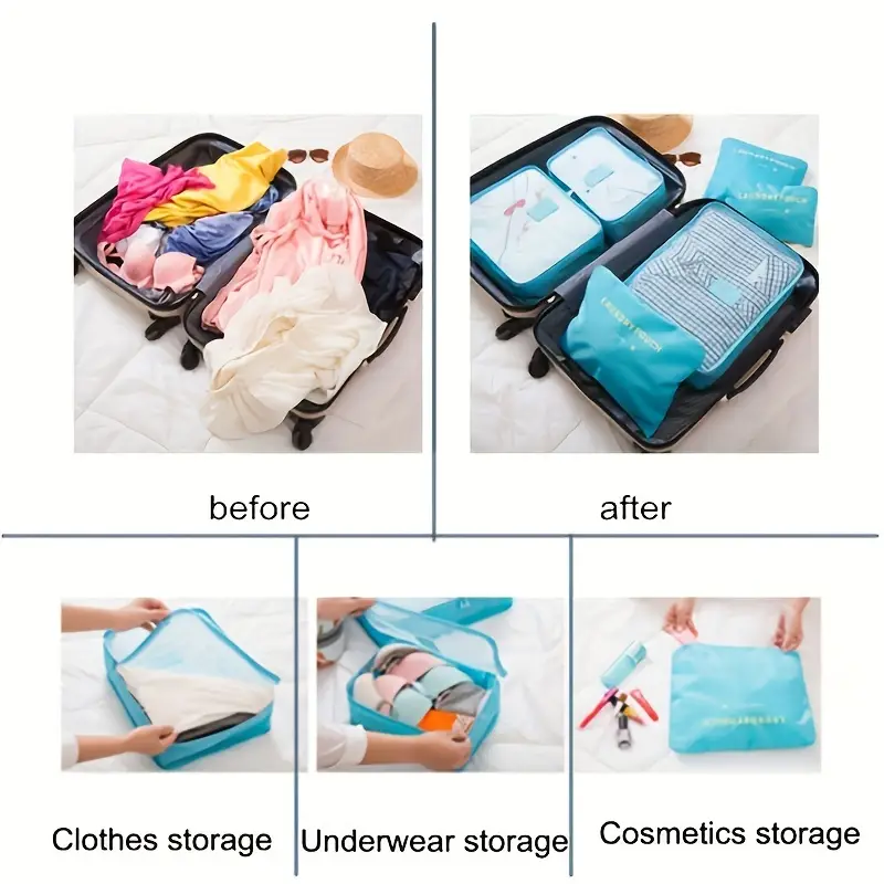 Packing Cubes UK: Maximize Your Luggage Space 6pc Set